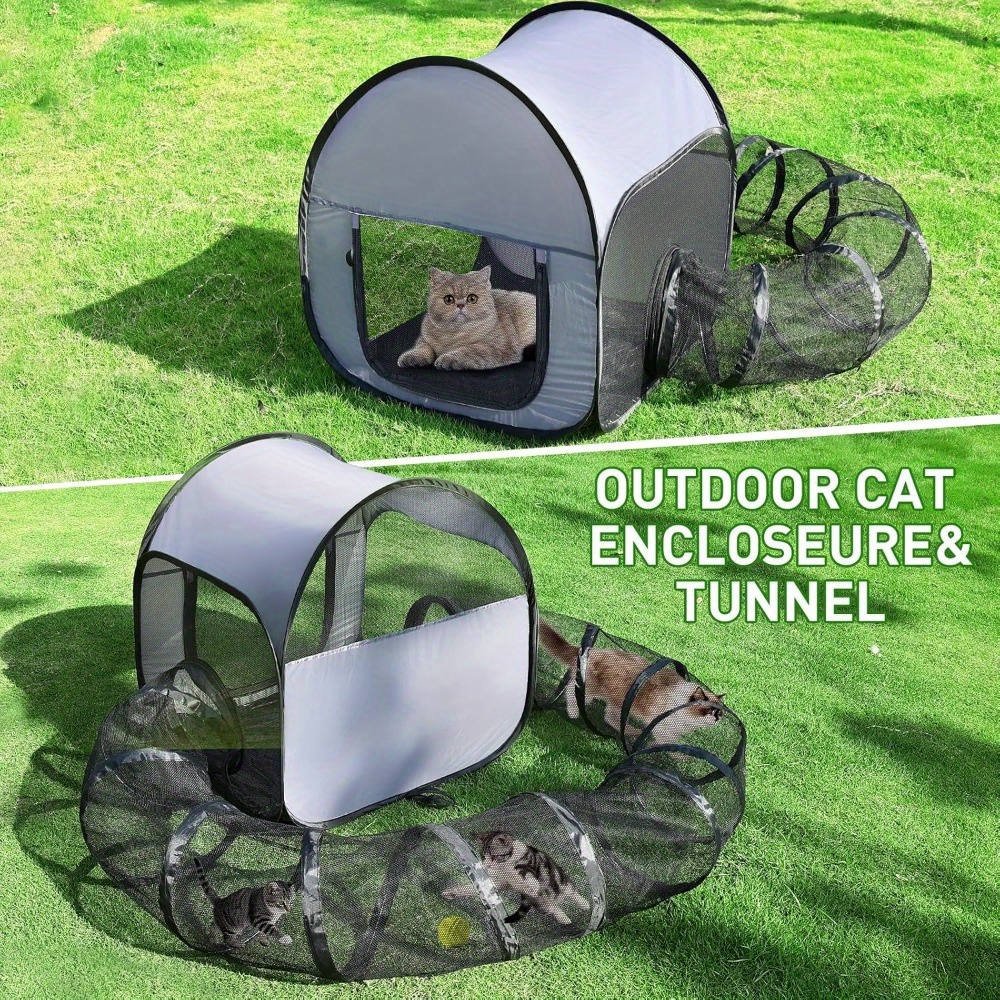 Portable Foldable Cat Enclosure with Birthing Room & Fencing