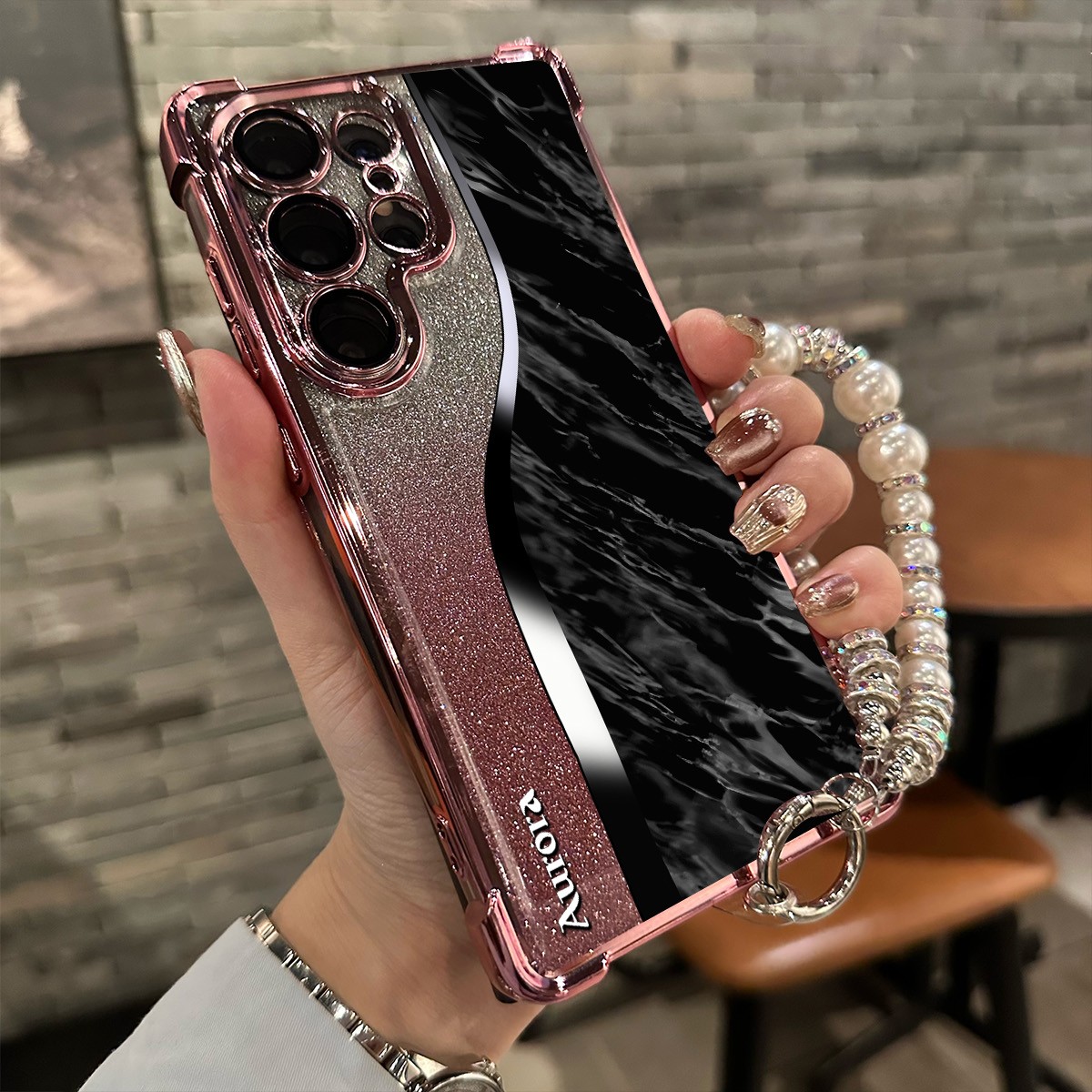 Ovitek za telefon: Primeren za for S25 Ultra - Združljiv s for S26, S26 Plus, S24 Ultra, S23 Ultra, ovitek za telefon z vrvico, Aurora 225g