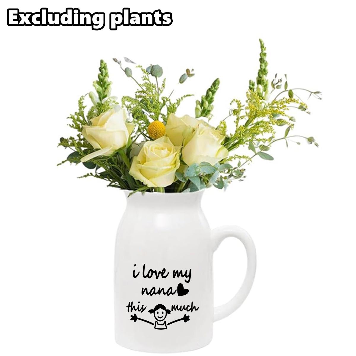 TEMU White Vase Suitable For Birthdays Or Holidays - A Unique Flower Holder For Grandma, Small Decorative Vases, Perfect Gifts For Her Birthday