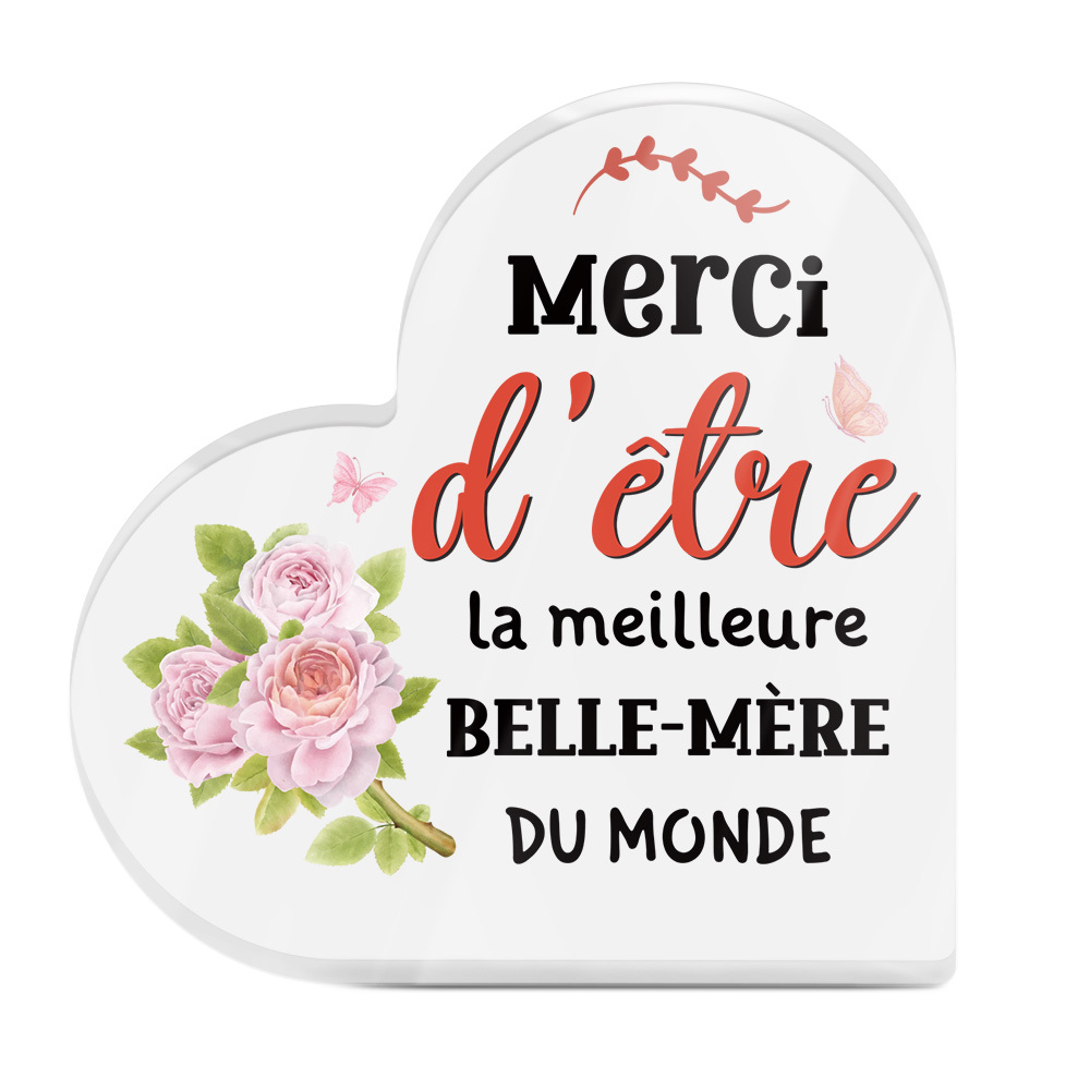 TEMU Décoration Putuo plate 2D 1pc Panneau acrylique de cœur français, d' la MÈRE-EN- THE WORLD, Décoration de bureau pour , salon, Cadeau pour