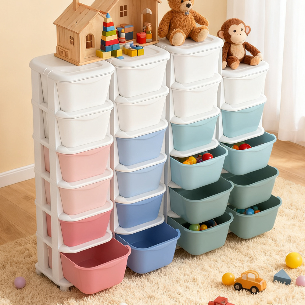 5/6-Layer Drawer Storage Rack with Universal Wheels