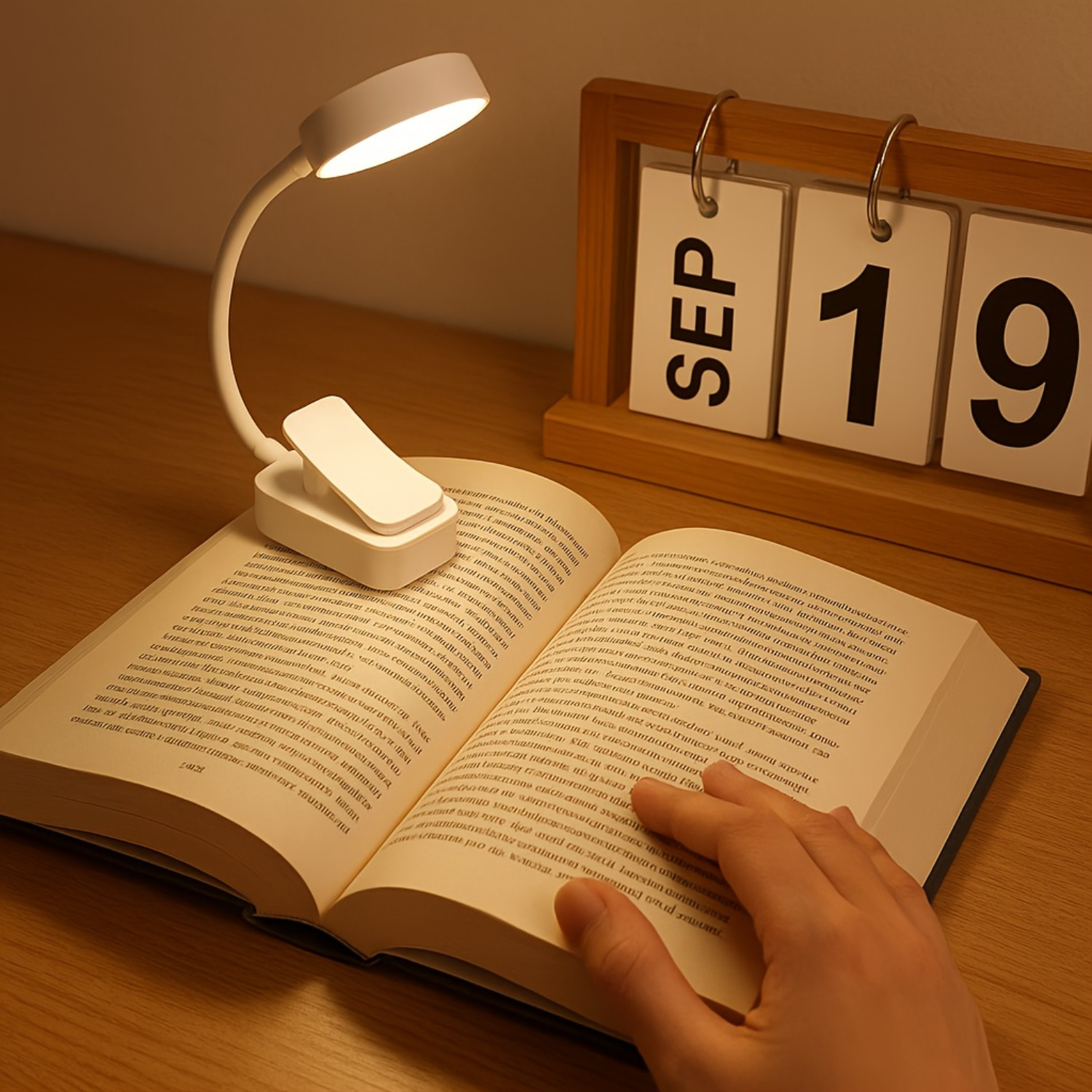 Adjustable Reading Light with 3 Modes, Compact Night Design