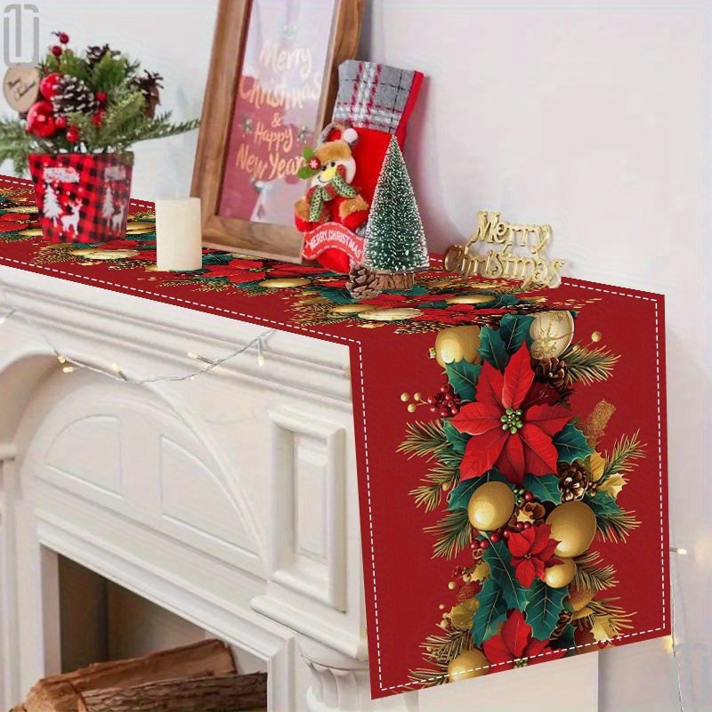 Christmas Table Runner 13x72 Inches - Holiday Table Decor For Winter Parties & Home Decorations
