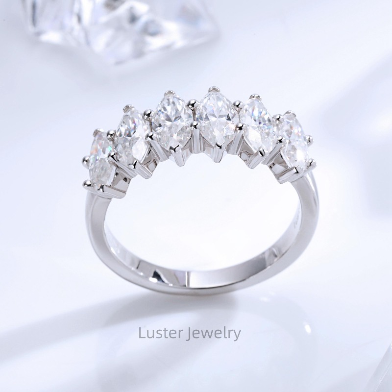 Men's Bling Moissanite Hip Hop Ring, Luxury Stylish Finger Ornament