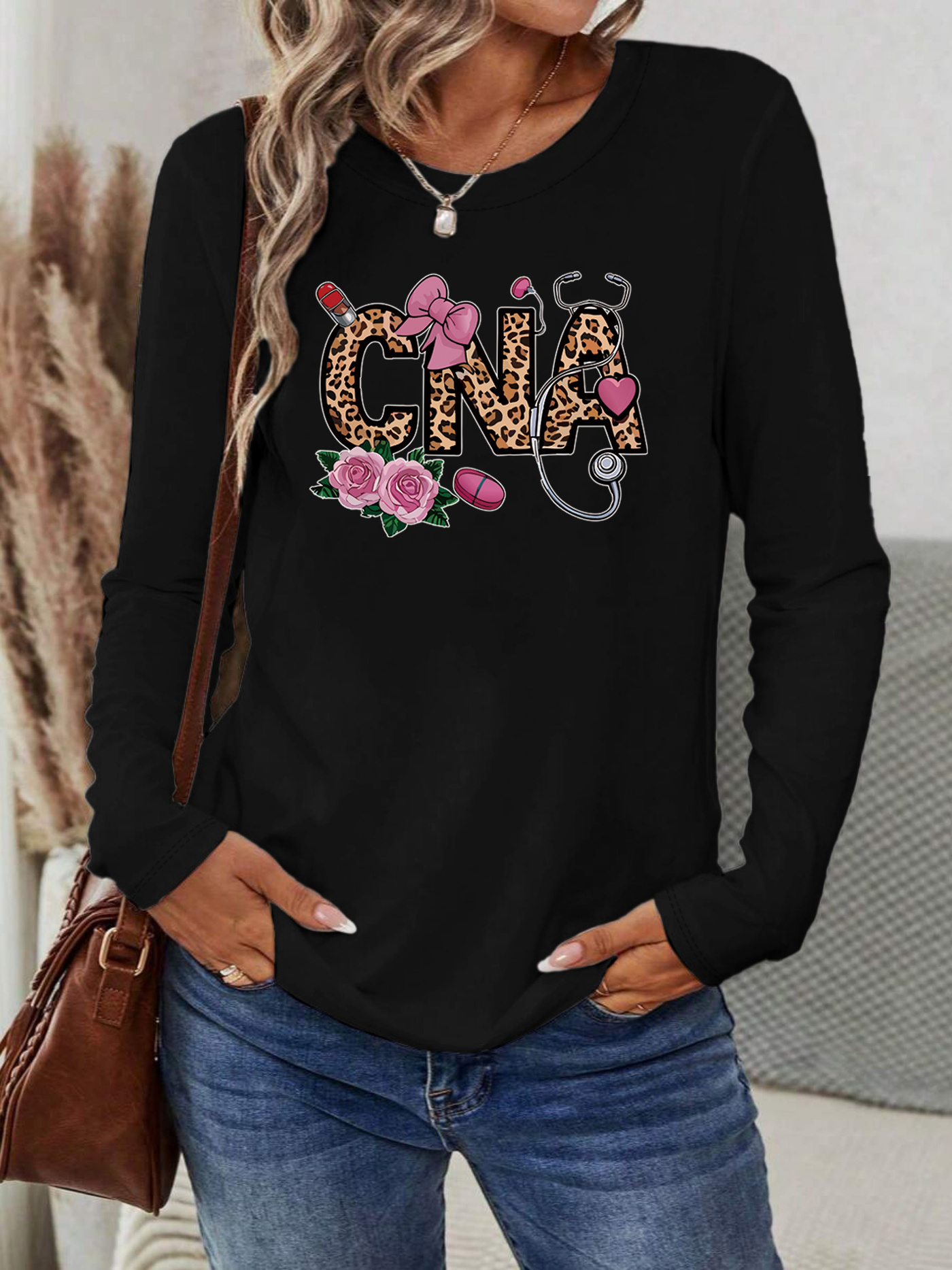 vibrant yellow cna flower nurse theme printed long sleeve t Temu