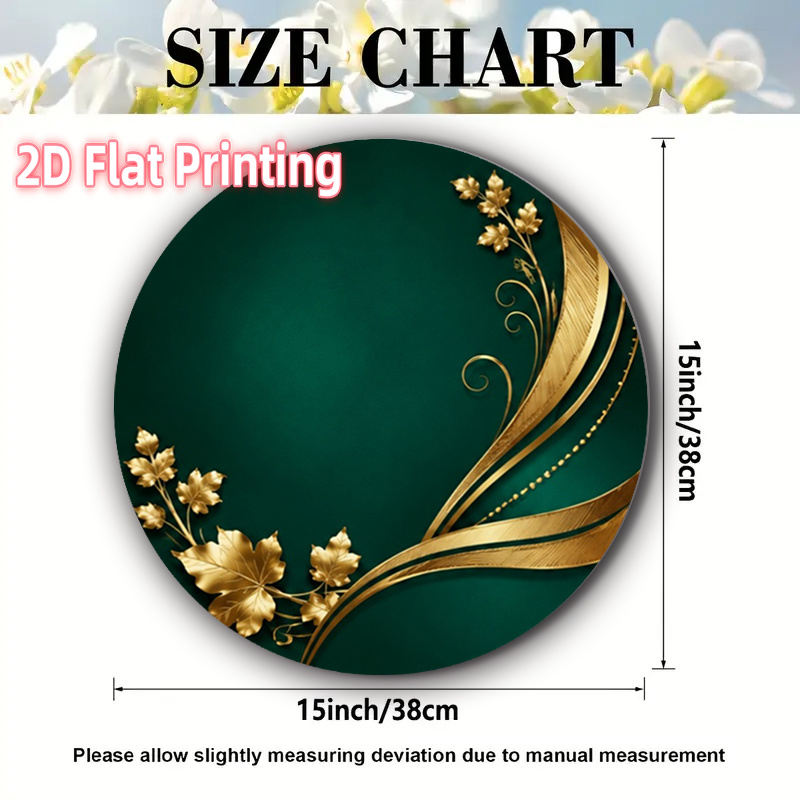 TEMU 2d Flat 4pcs Elegant Circular Placemat Suitable For Parties, Home Use, Themed Restaurants, Halloween And Christmas Decorations. Ideal For Indoor