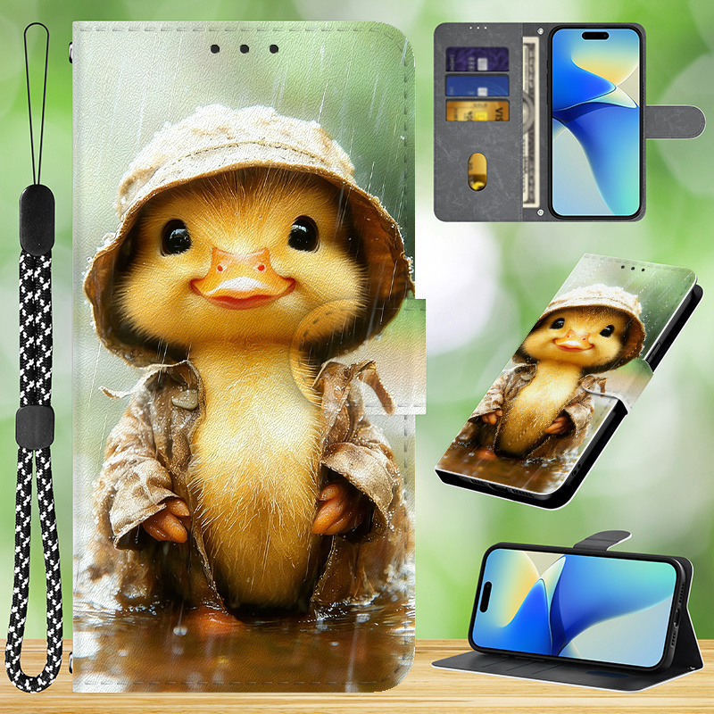 Funda para Teléfono - Funda tipo Billetera con Estampado Plano 2D de Patrón de Pato, Adecuada para Samsung Galaxy M02S/ M04/ M14 5G/ M21S/ M23/ M30S/M21/ M31/ M31 Prime/ M33/ M34 5G/ M35 5G/ M42 5G/ M54 5G/ M55 5G/ 10/ 20/ 10 Lite/ 10+/ 20 Ultra/ 20 Ultra 5G/ S10/ S10