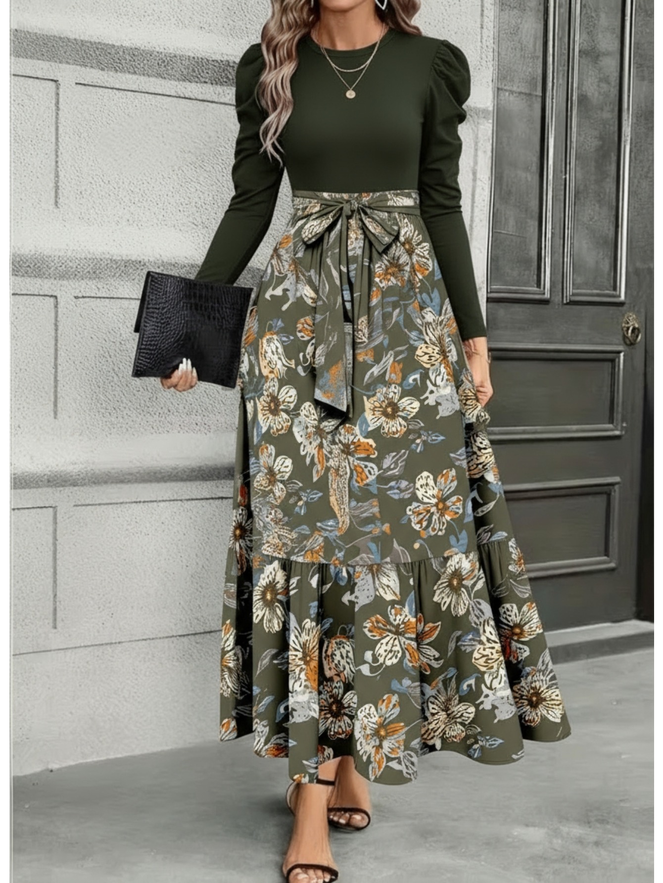 green maxi dresses sold on Temu United States