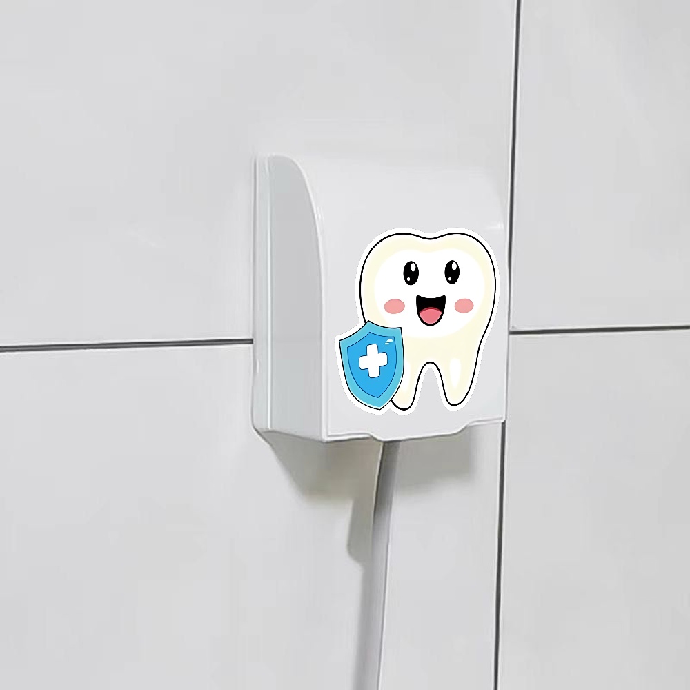 Cute Tooth with Blue Shield Plastic Socket Cover