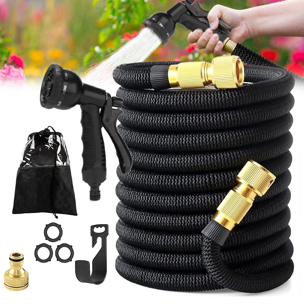 High Pressure Car Wash Water Gun With Retractable Hose 50ft Multi Mode Spray Universal Tap For Car Washing Garden Watering