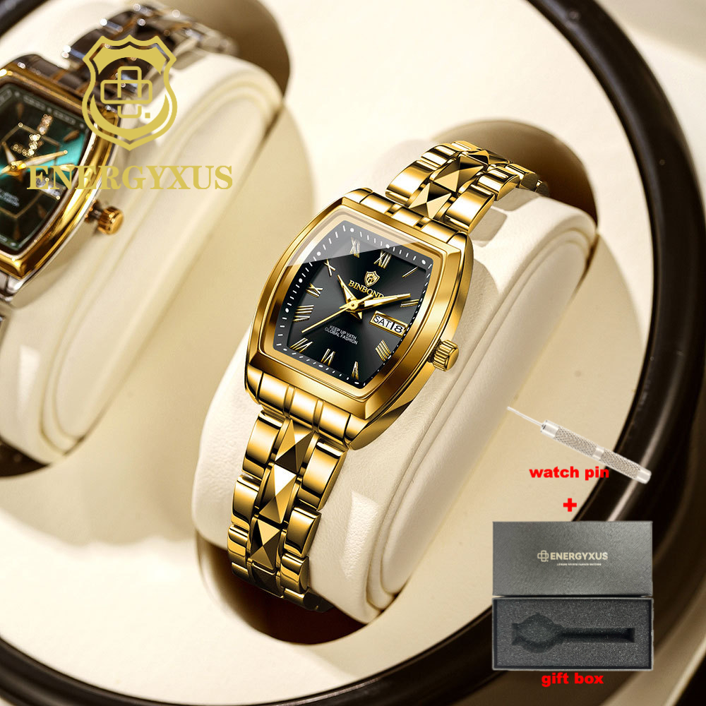 TEMU Luxurious Women's Watch Luminous -shaped Wristwatch Popular Gift With Calendar, Ideal Gift For Her