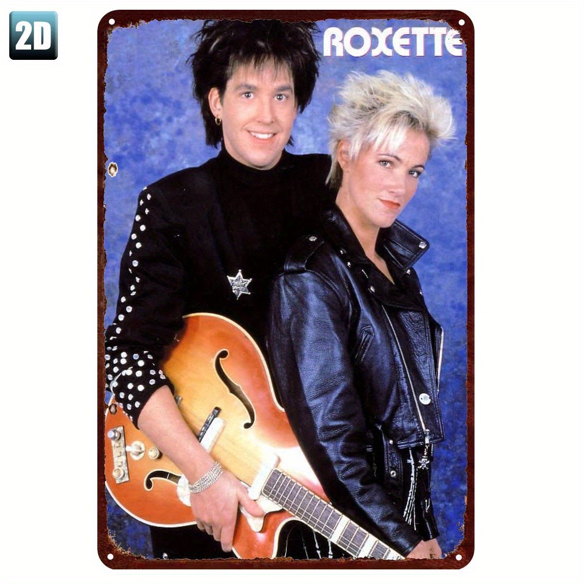 TEMU 2d Flat - 1pc Of Vintage Metal Wall Art Featuring The Band - A Retro Tin Sign Measuring 20.32x30.48 Cm. This Durable Metal Music Memorabilia