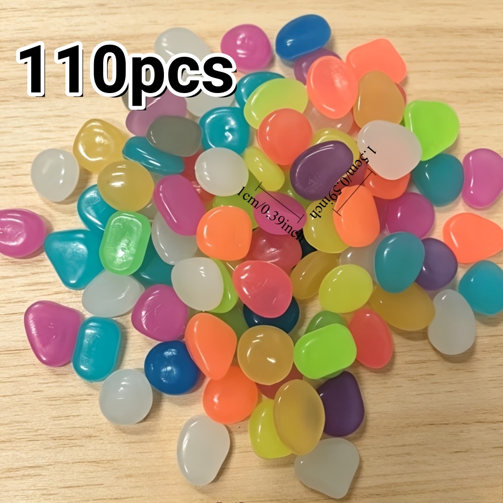 TEMU 110/55pcs Extra-large Luminous Pebbles - Decorations For Aquariums, Wedding Venues, Halloween, , And Gardens | Indoor And Outdoor Romantic