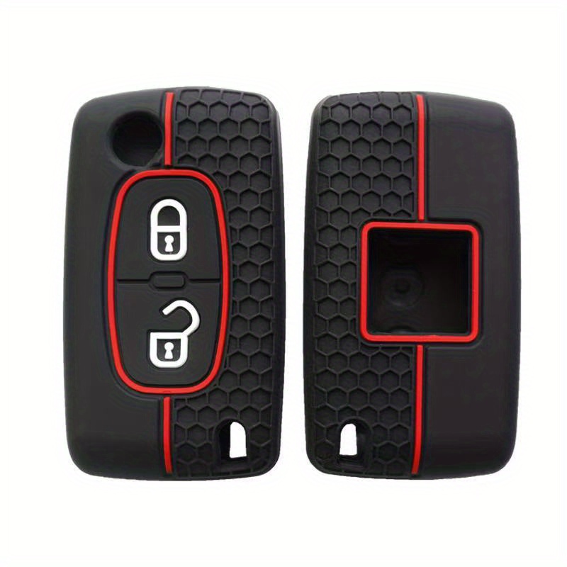 TEMU Custodia in Silicone per Chiave Auto Flip per 207 307 308 407 607 3008 5008 e Citroen Picasso C5 C6 C8