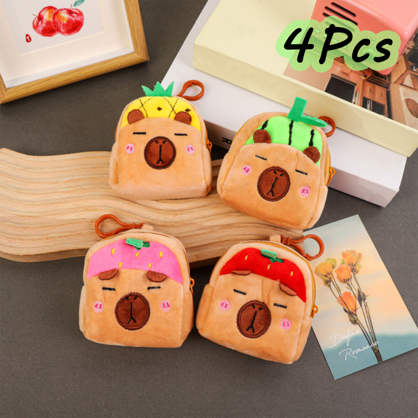 [] 1/4pcs Cute Capybara Coin Purse 4 Styles | Perfect For Daily Use & Travel