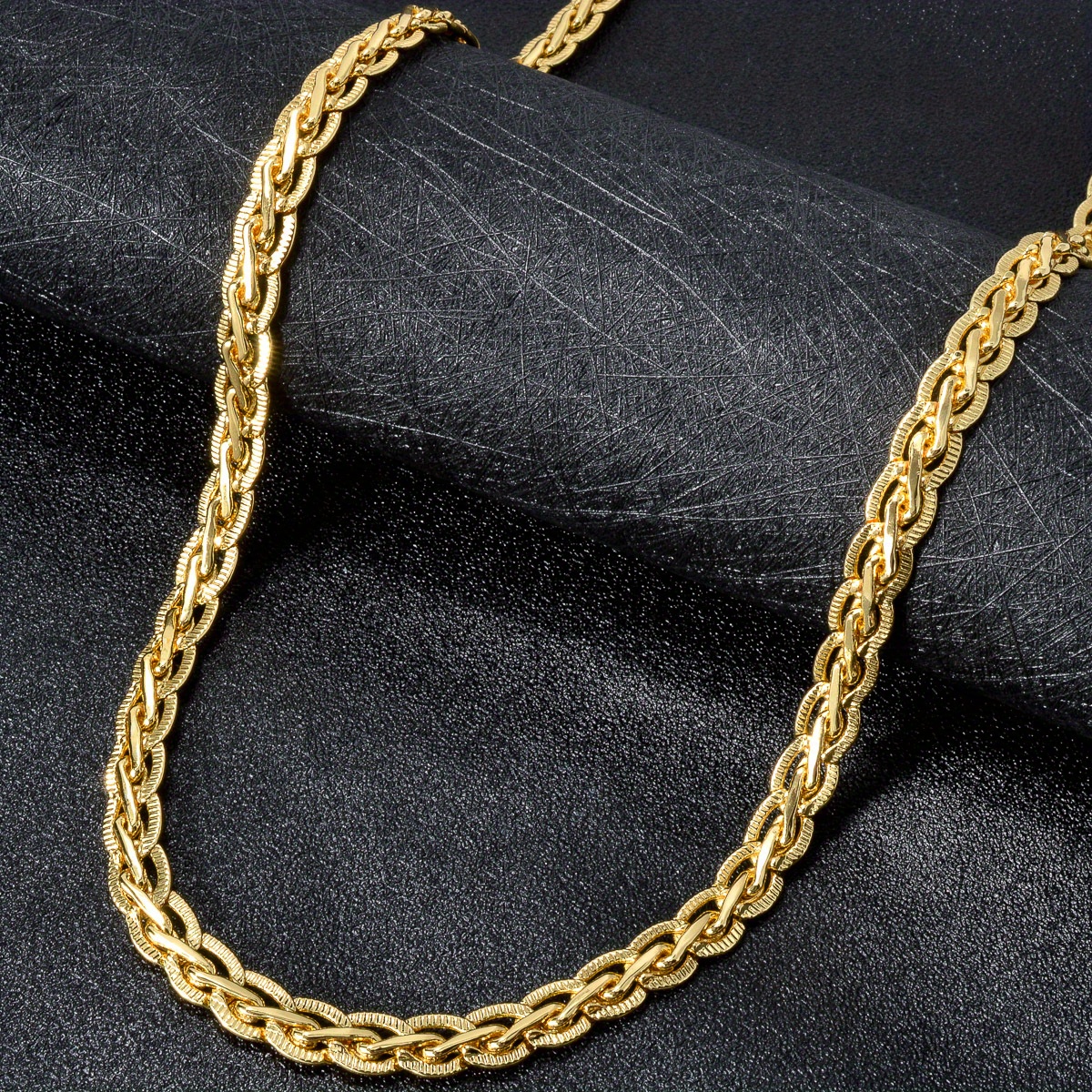  . modische klassische 7 mm breite halskette, geometrisches, ineinandergewobenes design,  , kupferhalskette für damen und herren