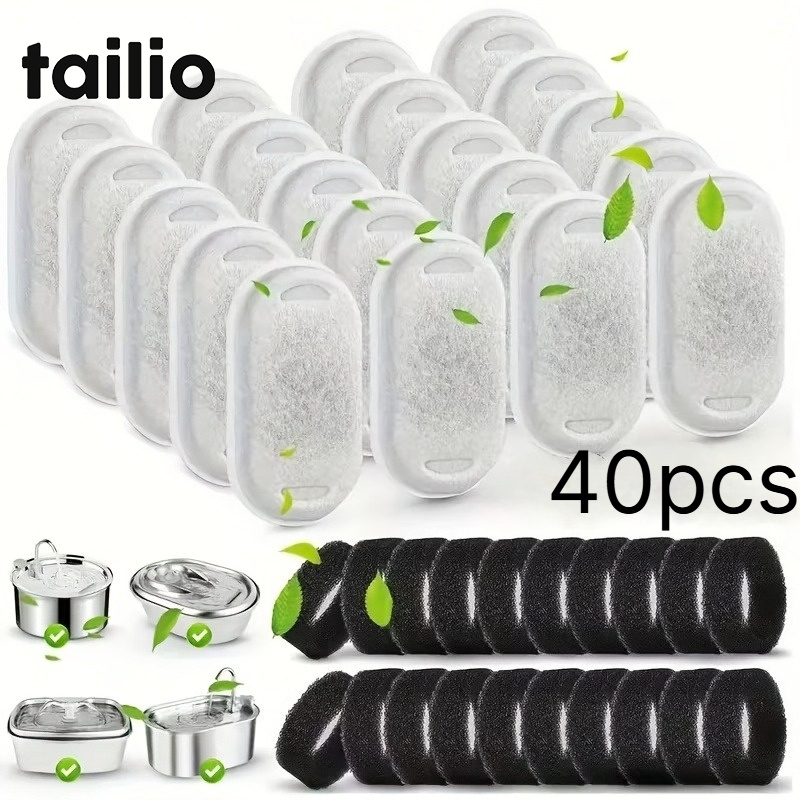 TEMU filtranti di ricambio per fontana per , 40 pezzi (20 filtranti accessori ) / Adatte a pi羅 modelli / Forniscono acqua potabile / Articoli per