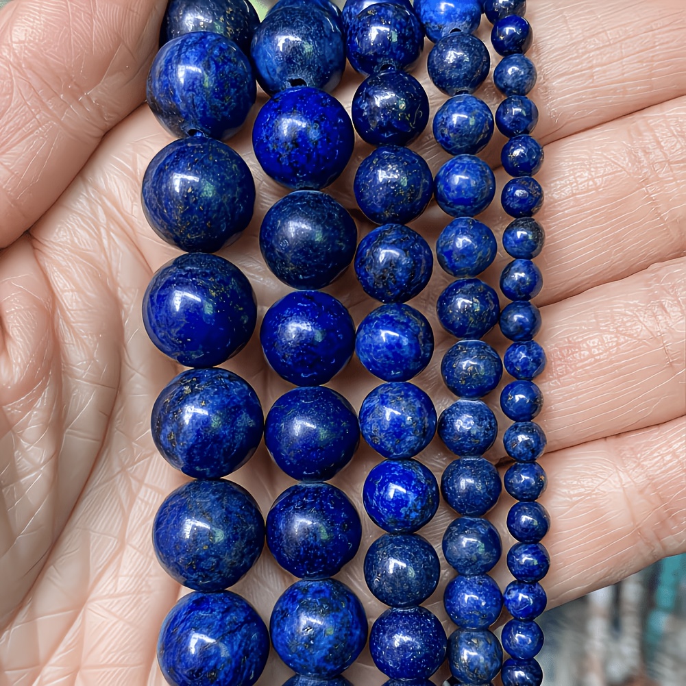 TEMU 23pcs 8mm Light Blue And Golden Round Loose Beads, Suitable For Jewelry Making And Additions Like Bracelets And Necklaces
