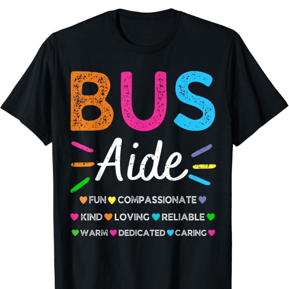 

Men' -shirt Bus Driver Aide Back To School Printed Shirt Casual Cotton Round Neck Short Sleeve Soft Breathable Shirts Christmas Birthday Gift For Summer And Fall