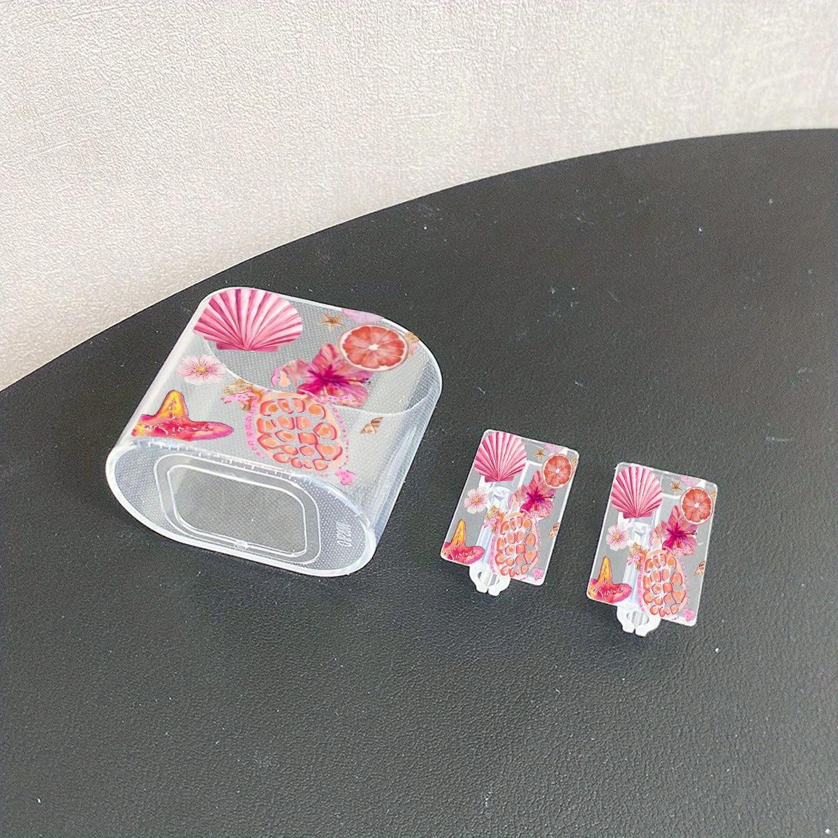 E-shop 3-teiliges Set Rosa Seestern Schildkrötenmuster EU Stecker für iPhone 20W Transparente Ladegerät Schutzhülle für iPhone 13/14/15 Europäische