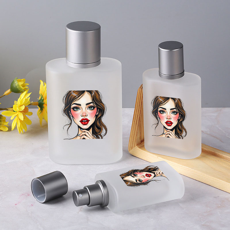 frosted glass refillable perfume bottle metallic cap Temu Mauritius