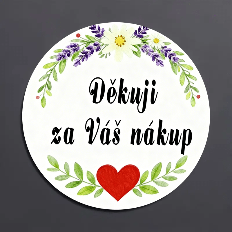 TEMU 160pcs Watercolor Lavender & -themed Czech "thank You For Your Purchase" Round Stickers - Purple Floral Thank-you Labels For Business Packaging,
