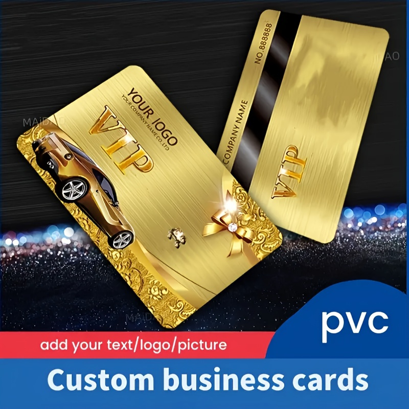 200/500pcs Custom Luxury VIP Business Cards PVC, Matte Finish, Double-Sided Logo, Personalized Text and Design, Suitable for Corporate Use