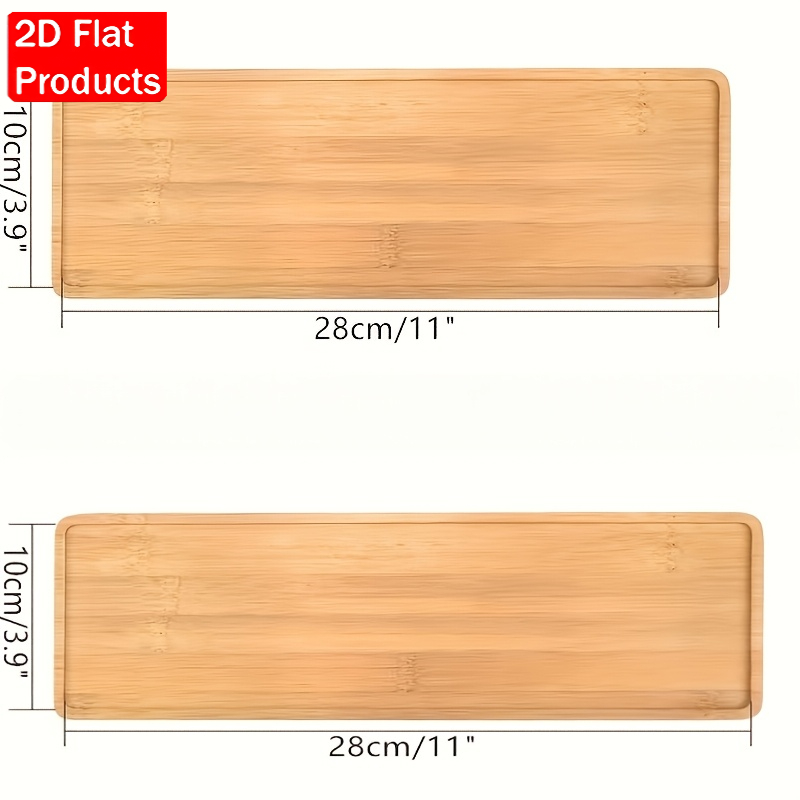 TEMU 2d Flat 2-pack Wooden Trays, Wooden Trays, Rectangular Plant Trays, Minimalist Succulent Planter Bases, Rectangular Wooden Tray Coasters,