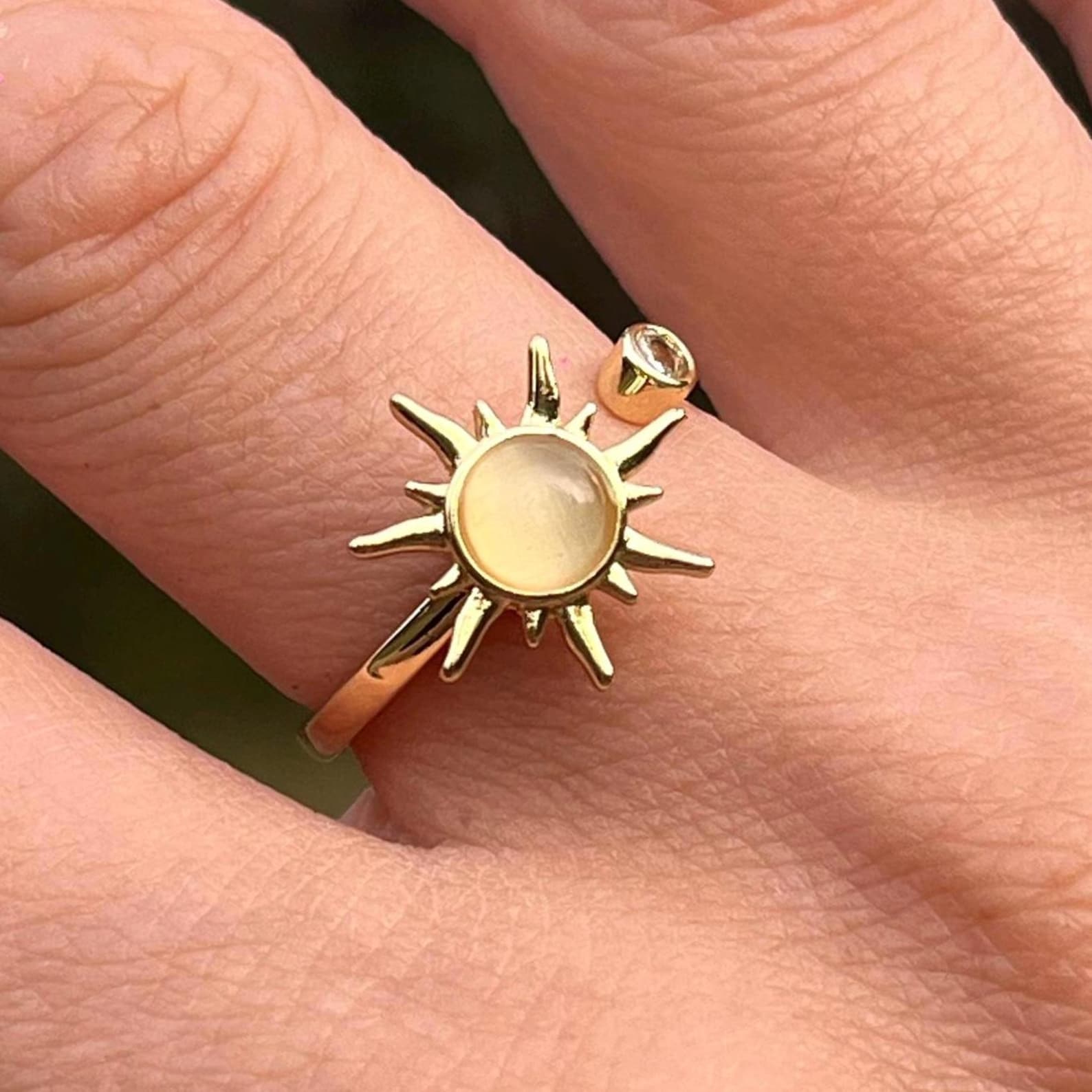 Copper Inlaid Zirconia Rose Shape Ring, Valentine's Gift