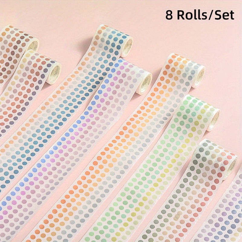 Of 6cm*300cm Colorful Polka Dot Washi Tape Stickers, Pre-cut Film. Suitable For Diy Scrapbooking, Cards, Photo Albums, Water Bottles, And Envelope Gift Sealing Decorations
