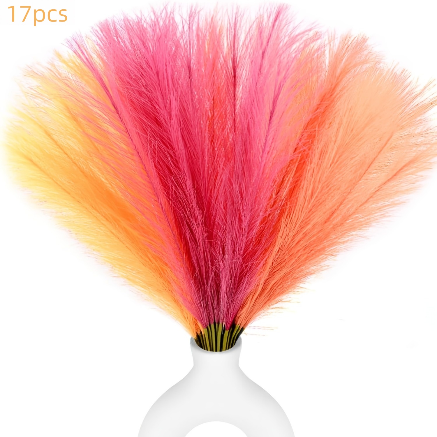 17pcs Artificial Simulation Pampas Grass, Suitable For Vase Floral Arrangement, Mother's Day, Valentine's Day, Weddings And Engagements