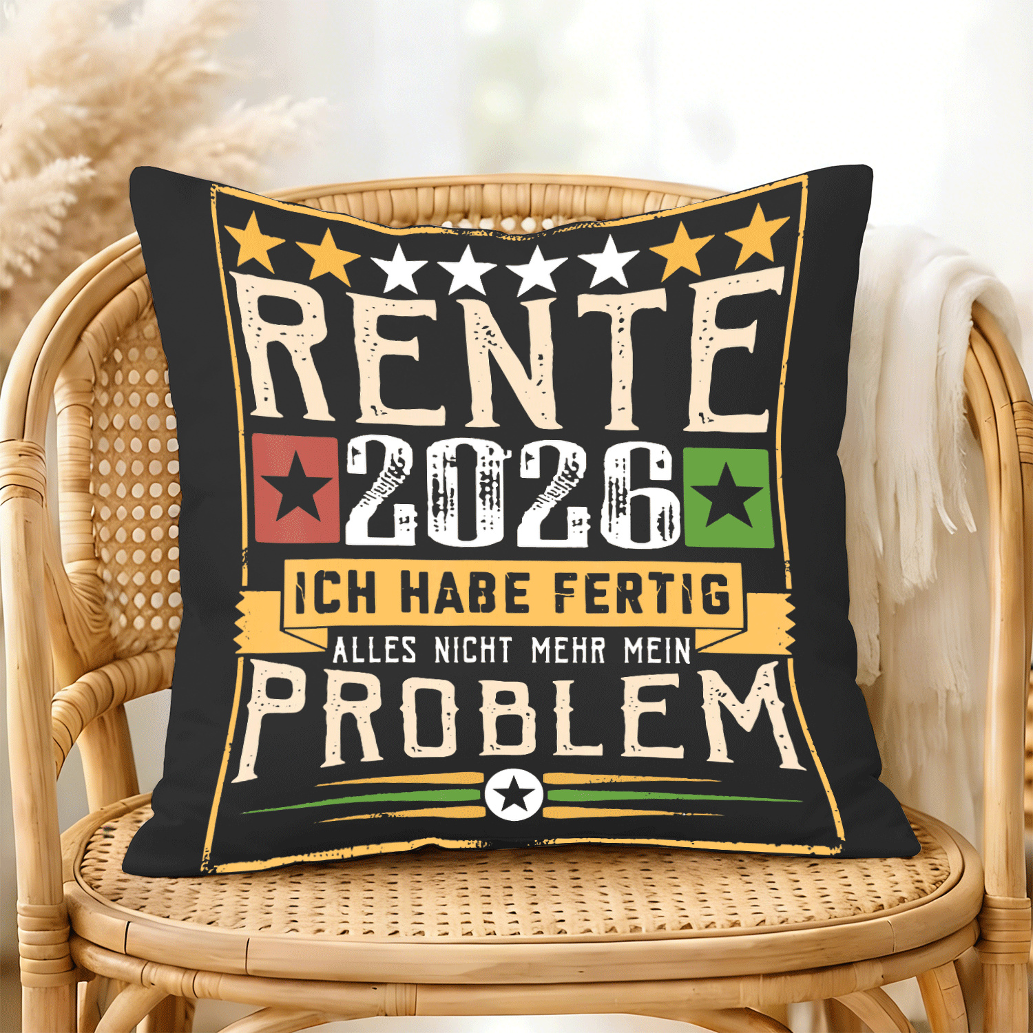 E-shop Mit Text 'Rente 2026 Ich Alles Nicht Mehr Mein Problem' 1 Stück 45X45Cm Doppelseitiger Kissenbezug für und Weihnachtsgeschenke, Dekorativer