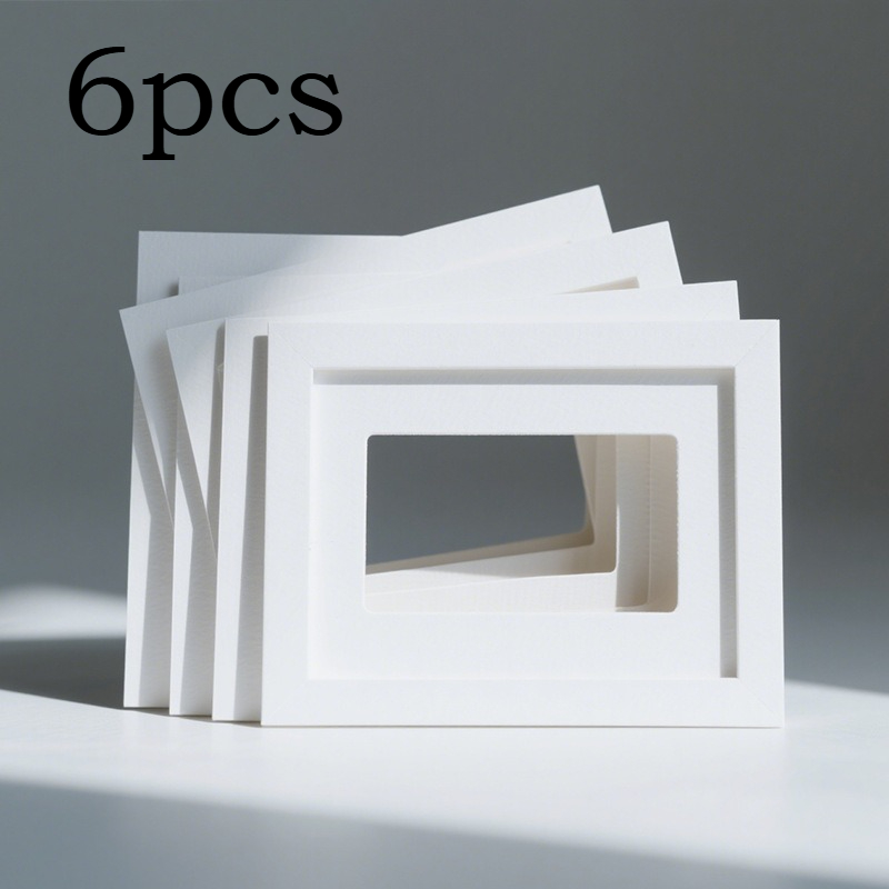 TEMU 6pcs Paper Frame Liners, Handcrafted Decorative Small Frames, Suitable For Photo Walls Tables, Creative Craft Additions, User- Decor