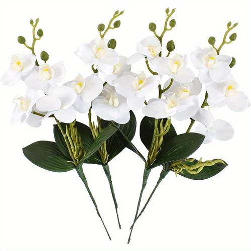 wedding bouquet center 4pcs artificial orchids flowers suitable for home office decoration wedding bouquet center decoration flower art decoration for home decoration
