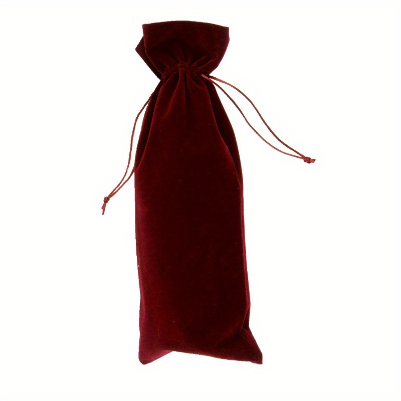 TEMU 1pc Elegant Deep Burgundy Wine Bottle Gift Bags - Fancy Party Favor Bags With Closure For Weddings, Birthdays, Christmas - Reusable Luxury