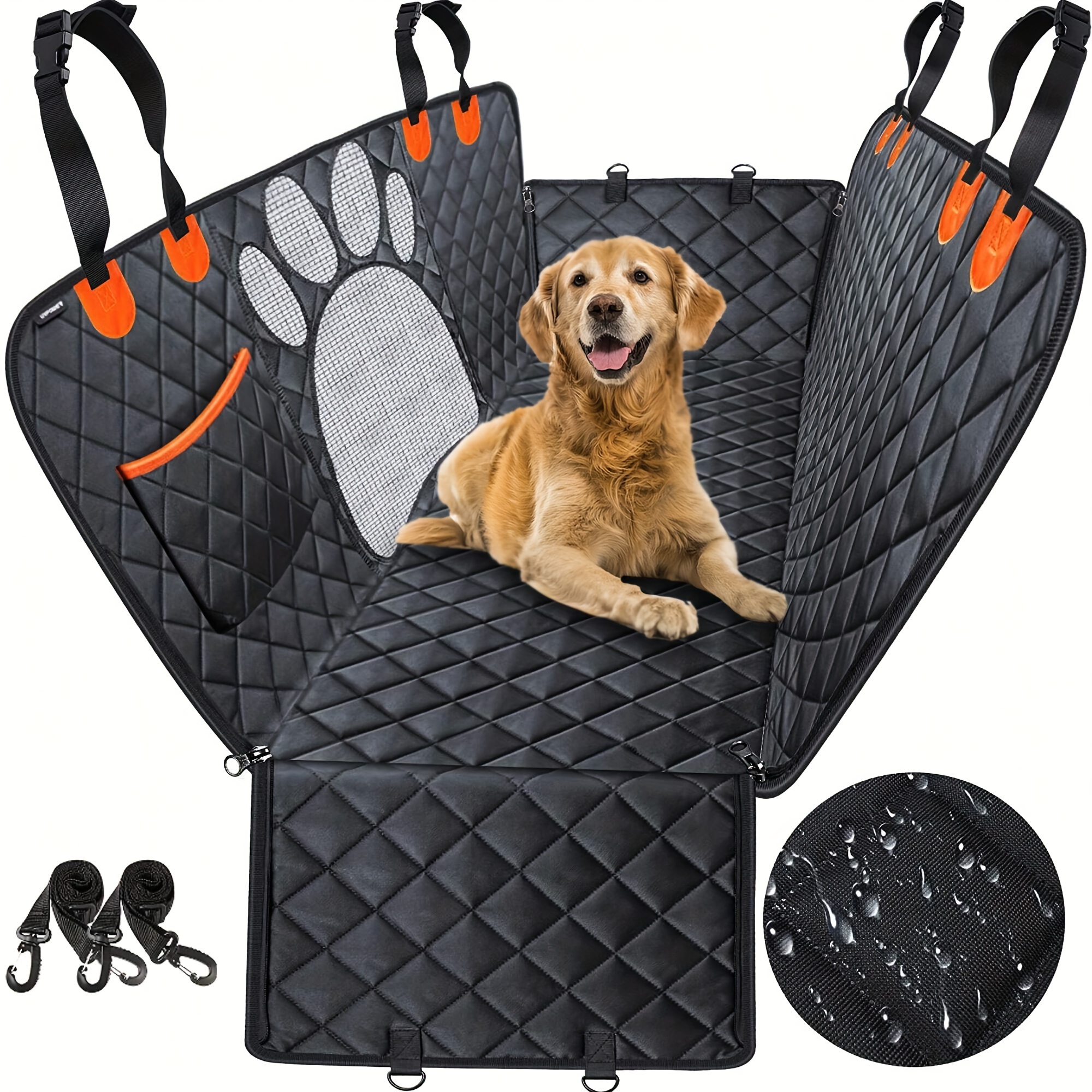TEMU de asiento de coche para perro de 600D de resistencia, protector de asiento trasero para mascotas, de asiento para perro - Hamaca para mascotas