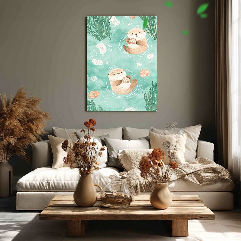 1pc frameless   canvas wall art modern minimalist vertical painting 31 5 x47 80 120cm   scene with aquatic plants premium canvas for living room bedroom office decor perfect gift for home decor animal wall art canvas