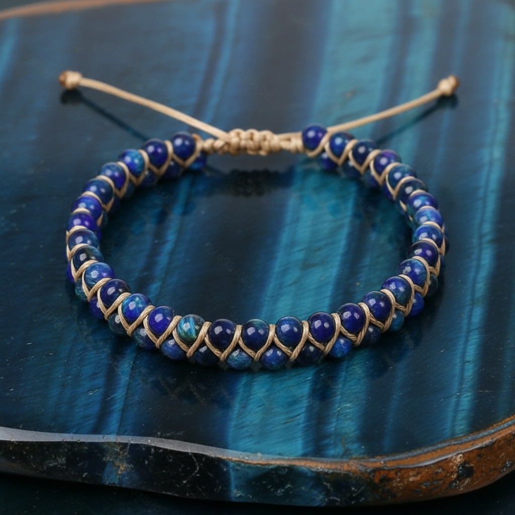 TEMU Pulsera ajustable a de 4 mm con para mujer | Estilo boho vintage, trenzado de capa, estética , ideal para vacaciones y uso casual, joyería de de