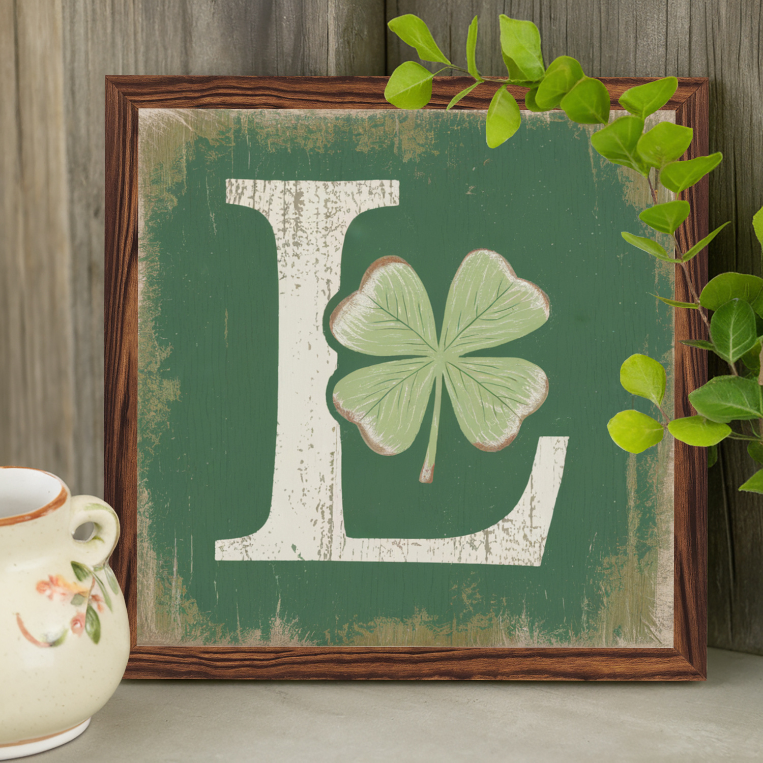 

1pc, Shamrock Wood Sign 's Day Decor Signs 's Day Gift 's Day Desktop Decoration Inspirational Art Gift For Your Wall Sculptures 8x8 Inch