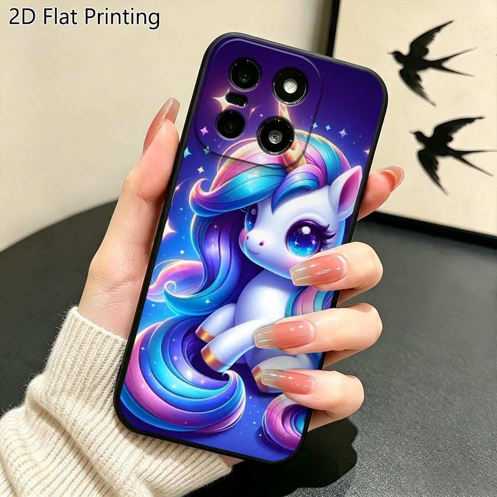 item picture phone case 1pc 2d flat printed cartoon horse sparkling   phone case for oneplus 12 12  15 t 13 13r 13t 13s 11 11  10t 9 9r nord ce3 ce4 ce5   se ace 2 2v 3 5 6 6t 6    for nothing cmf phone 2 pro 5g durable  