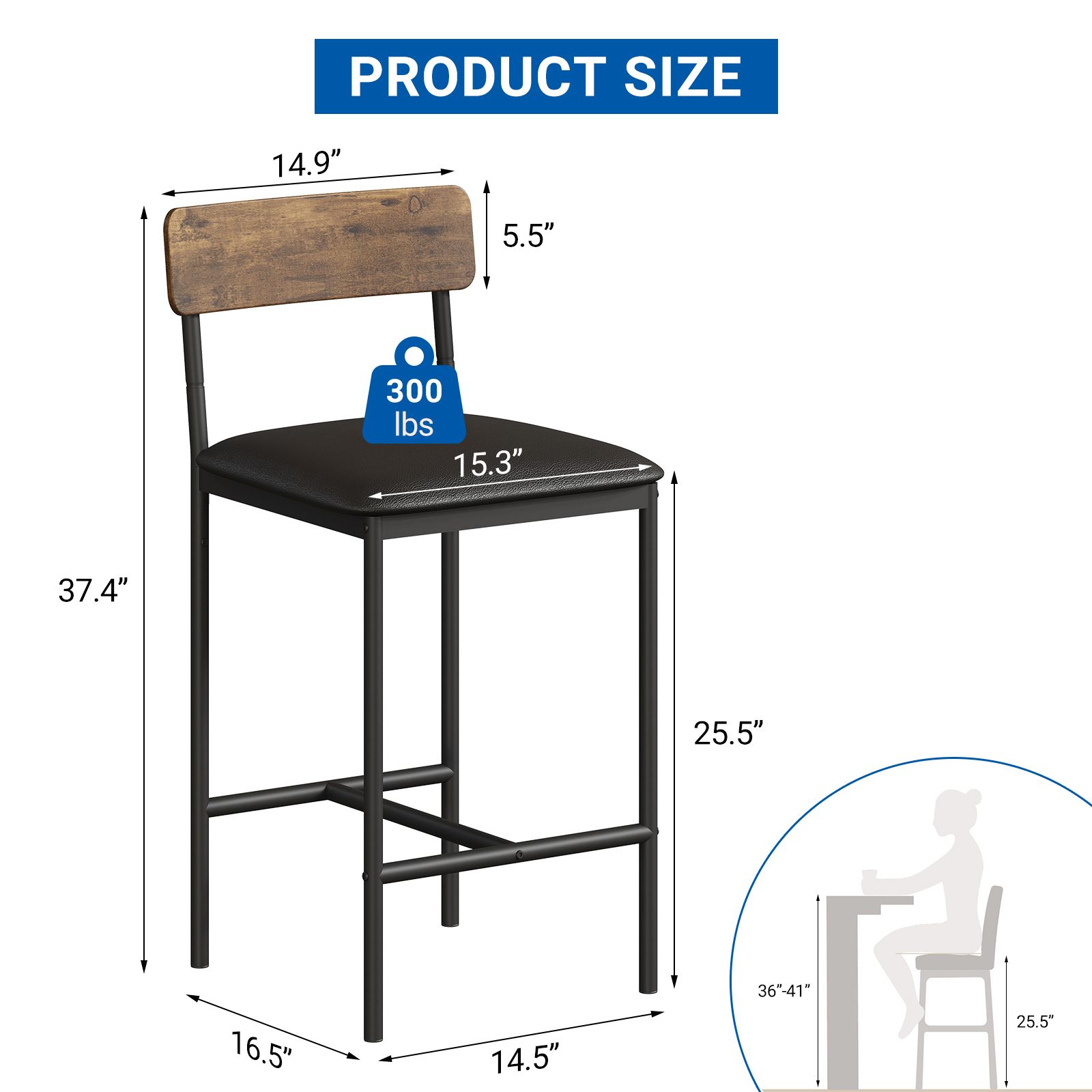 1-pack 4pcs Space- Pub Bar Table & Stool Set, Vintage Cushioned Seats With Storage Shelves, Space-efficient Dining Furniture For Small Kitchen