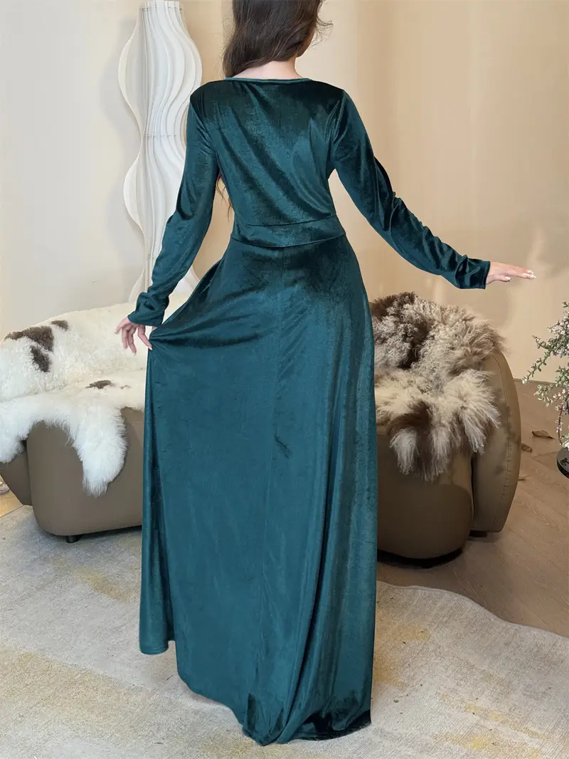 middle black velvet dress a v neck long - Temu United Arab Emirates middle black velvet dress a v neck long - Temu United Arab Emirates