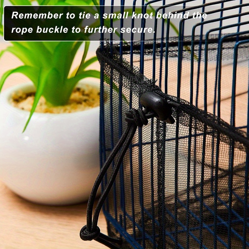 1pc large bird cage seed catcher & net skirt guard - heavy-duty cage cover with adjustable elastic ropes, open mesh design for ventilation, fits most bird cages - ideal for parrots, macaws, cockatiels, lovebirds - easy-clean cage accessory, bird cage accessories, pet   tool,   mesh design, elastic  , breathable material,   enthusiasts details 3