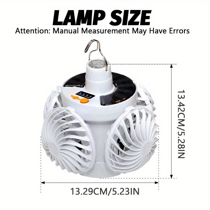 1pc Lampe de Camping LED MACROCOSM & Ventilateur de Plafond - Lanterne Portable avec Crochet pour Plafond/Ventilateur, Lumière Extérieure Rechargeable Solaire Idéale pour Randonnée, Urgences, Utilisation en Extérieur