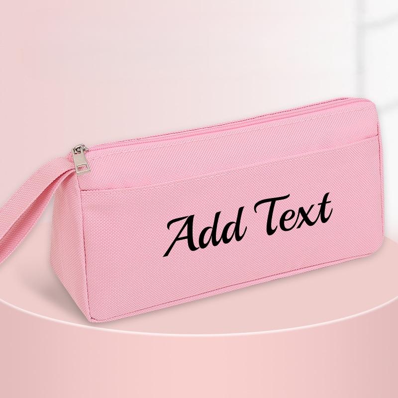 TEMU Custom Name/initials/text Pencil Case Suitable For & Office - Custom Handle Labeling, Student Organizer With Handle, Compact Pen Holder Box For,