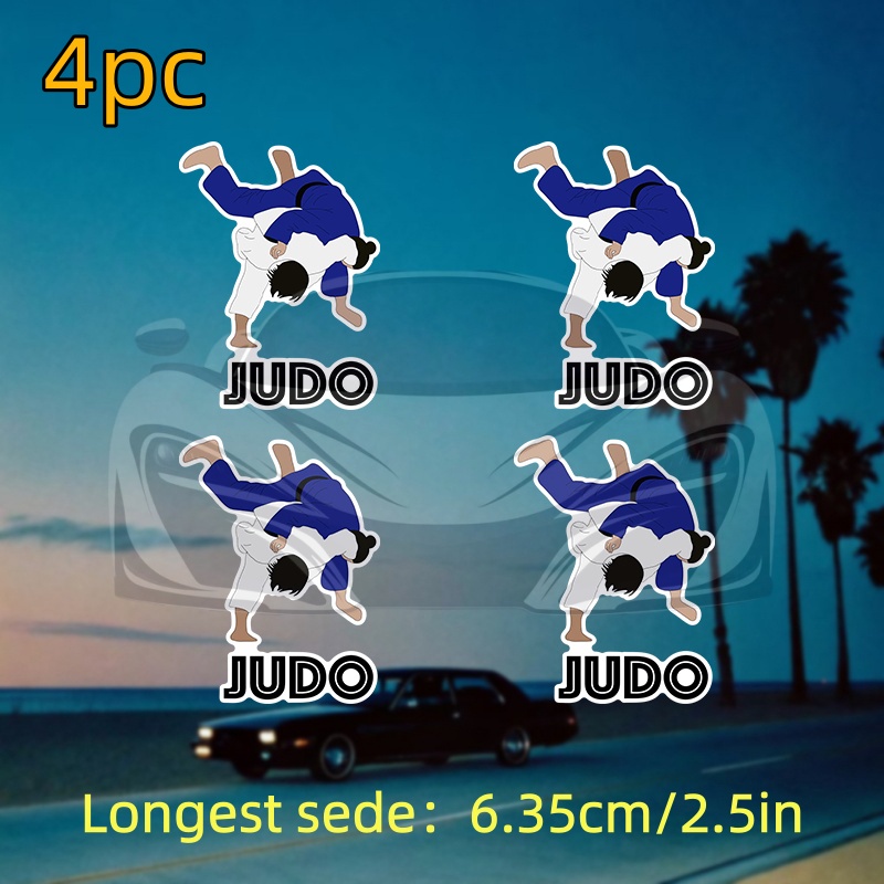 TEMU 4 pegatinas de judo de vinilo para parachoques, para coche, camión, furgoneta, SUV, pared, barco, vasos térmicos, tazas, teléfono, portátil o