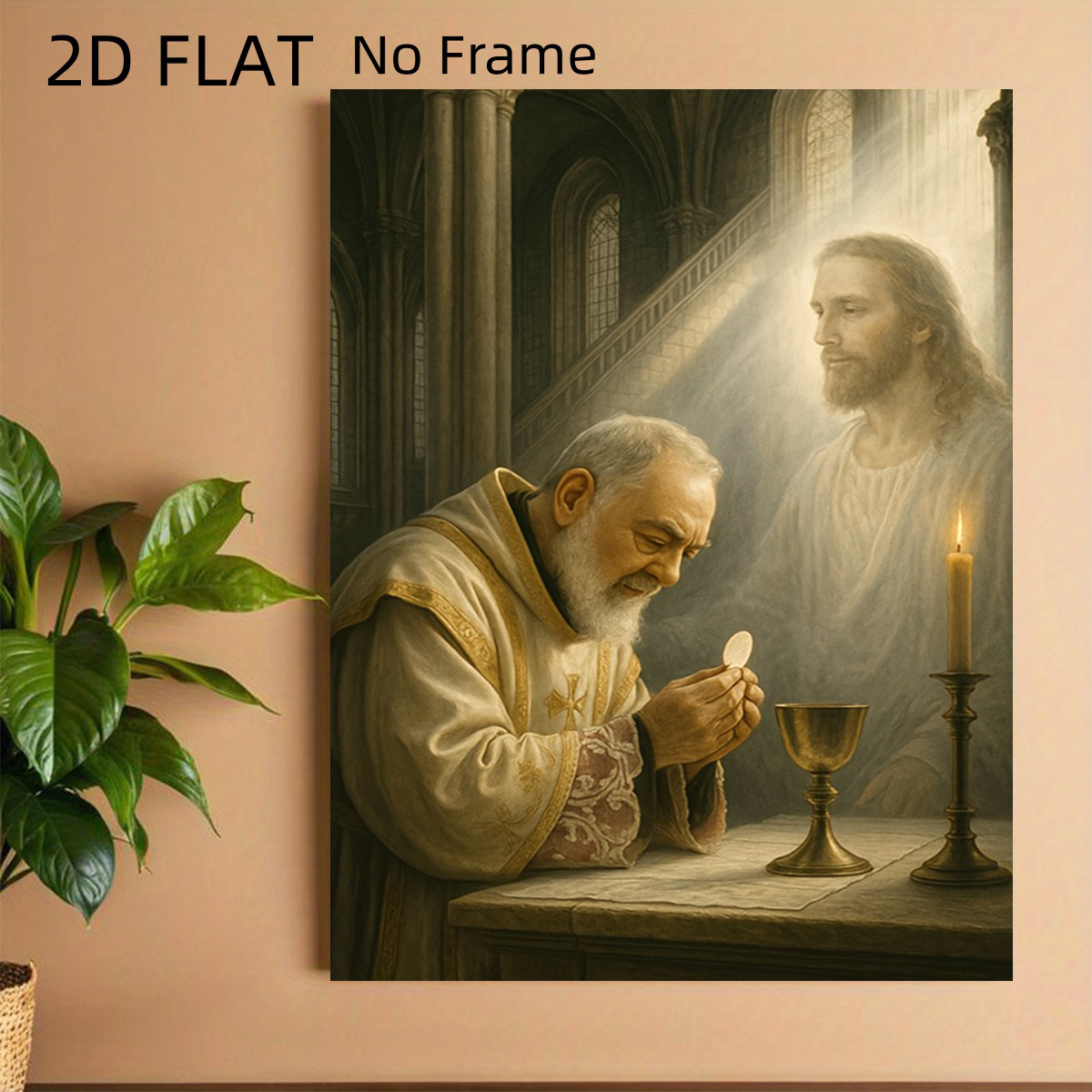 TEMU 2d Flat, 2d Flat No Frame St. Saint Flat Printed Canvas Art, Ideal For Religious Wall Decor. Aesthetic Catholic Gift, Suitable For Offices,