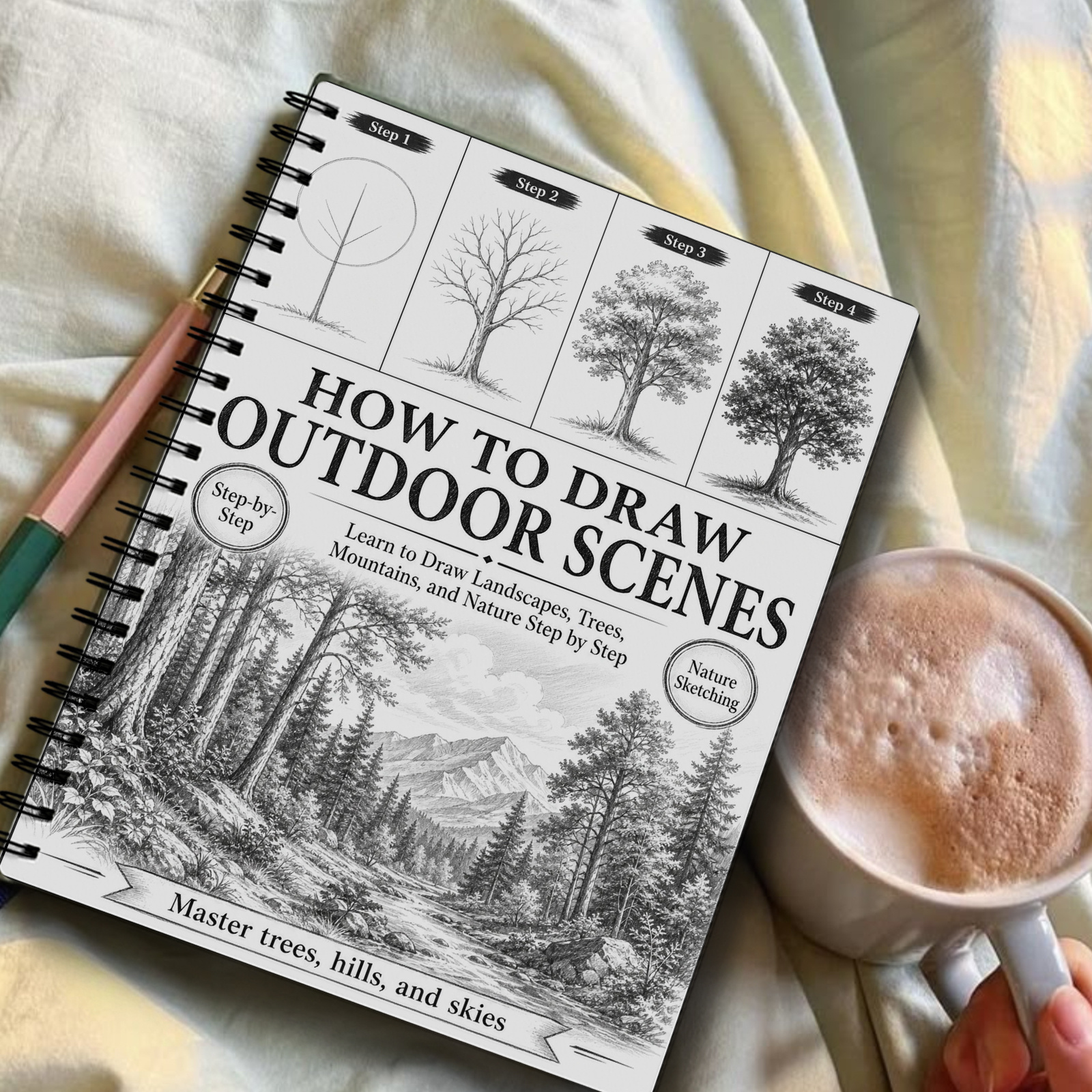 TEMU How To Draw Landscapes: A Method To Sketching Mountains And Forests—an Exercise Pad For Drawing Natural Scenery, Trees, And Wilderness
