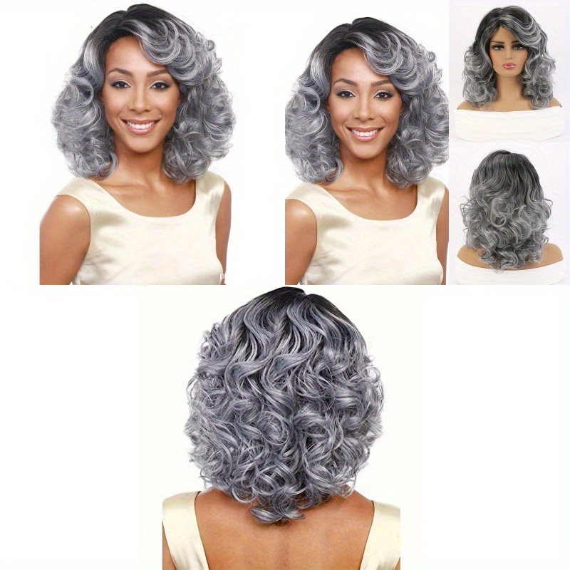 

Sassy Gray Curly Wig For Women, Synthetic Hair With Bangs, Heat-resistant High-temperature Fiber, Glueless Cap, For Daily Use, Cosplay & , Carnival/mardi Gras/masquerade