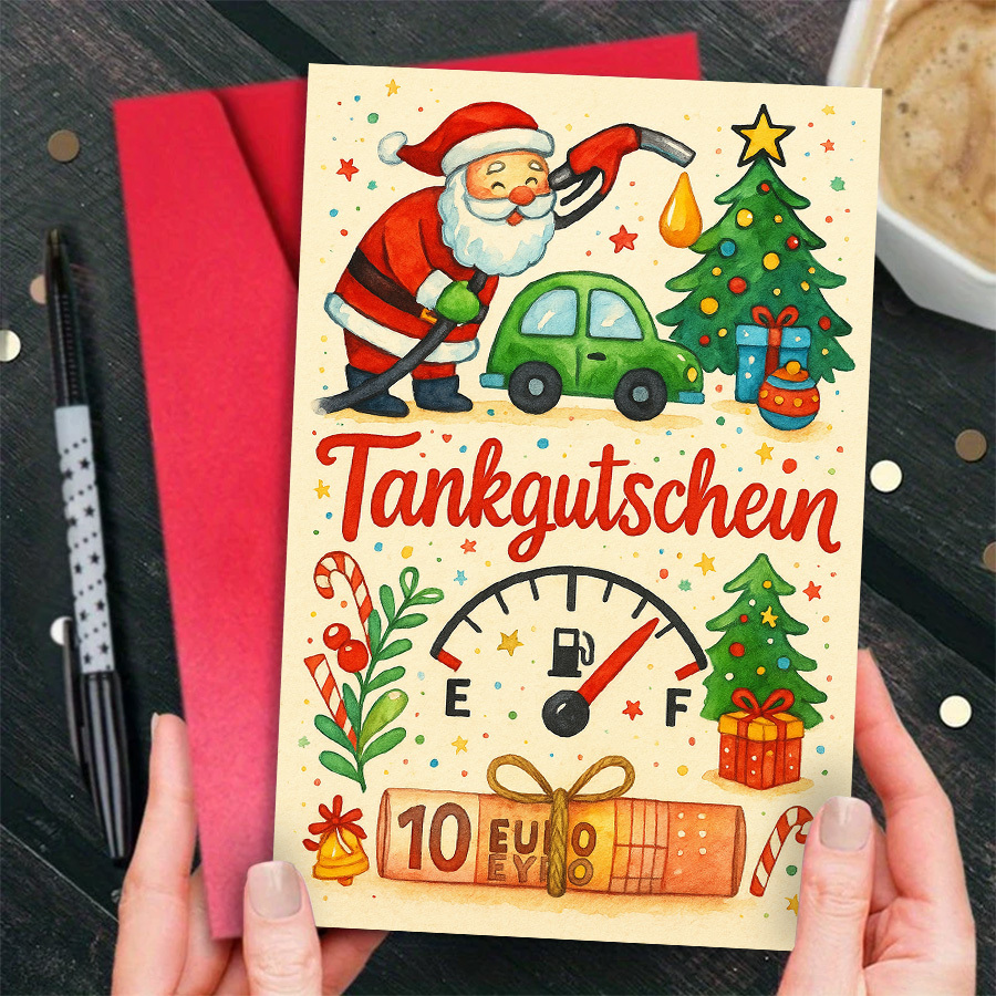 1pc Christmas Card With Festive Santa And Perfect For Drivers Holiday Greetings And Thoughtful Seasonal Gift Wishes